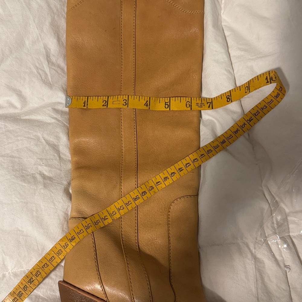 Tan Knee-High Leather Boots - Picture 10 of 10